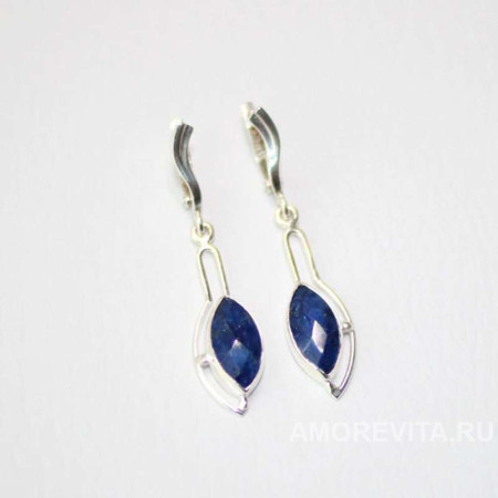 Серьги с натуральным синим Сапфиром Серьги с натуральным синим Сапфиром