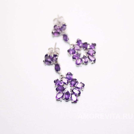 Серьги с натуральным Аметистом Серьги с натуральным Аметистом
