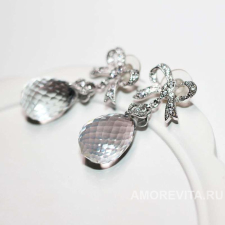 Серьги с Кварцем - Горным хрусталем