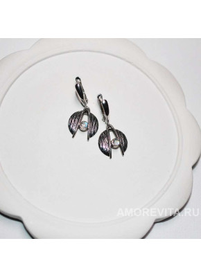 Серьги серебряные с Лунным камнем