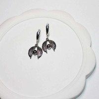 Серьги серебряные с черным Ониксом