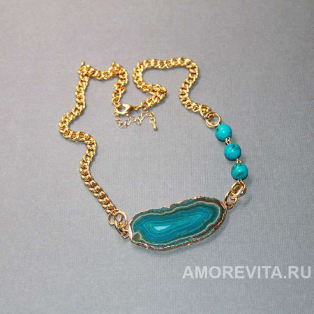 Колье из Агата и Бирюзы