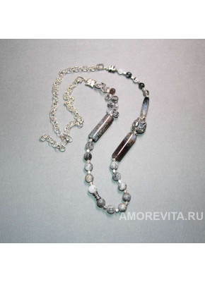 Колье из рутилового Кварца и Агата