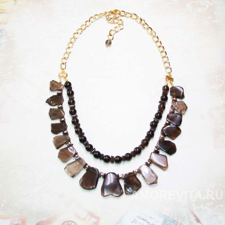 Колье из Раухтопаза различных форм