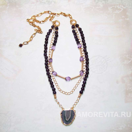 Колье многорядное из Аметиста