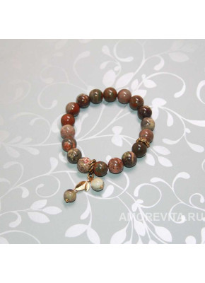 Браслет из Яшмы с подвесками бусинками