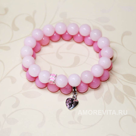 Комплект из 2-х браслетов из розовых Агатов
