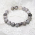 Комплект браслетов из серой кожи и Кварца