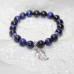 Комплект браслетов из синей кожи и Селенита