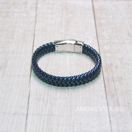 Браслет из синей перламутровой кожи Браслет из синей перламутровой кожи