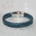 Браслет из синей перламутровой кожи Браслет из синей перламутровой кожи