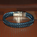 Браслет из синей перламутровой кожи Браслет из синей перламутровой кожи