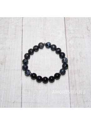 Браслет из Варисцита и черного Агата
