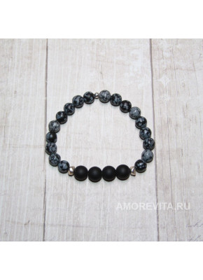 Браслет из Обсидиана и Шунгита