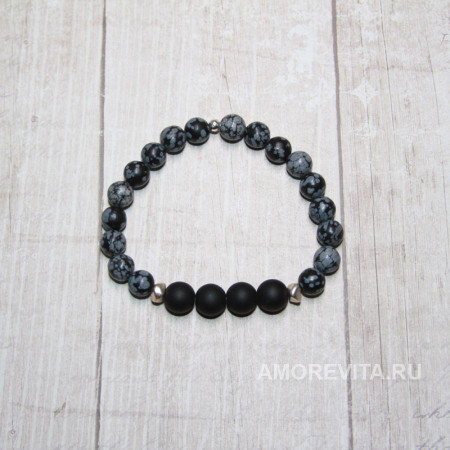 Браслет из Обсидиана и Шунгита