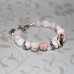 Браслет из Опала, Лунного камня, Кварца и Перламутра с подвеской сердечком