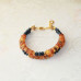 Двухрядный браслет из Янтаря с Агатом