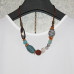 Этно-колье на коричневом шнуре
