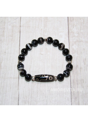 Браслет из Агата с бусиной Дзи