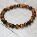 Браслет из Тигрового глаза с позолоченными бусинами Браслет из Тигрового глаза с позолоченными бусинами