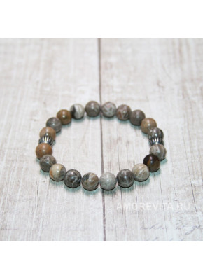 Браслет из Коралла с посеребренными бусинами