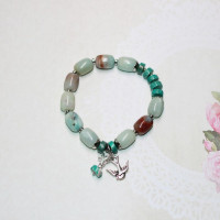 Браслет из Амазонита и Бирюзы с подвесками