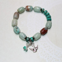 Браслет из Амазонита и Бирюзы с подвесками