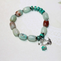 Браслет из Амазонита и Бирюзы с подвесками